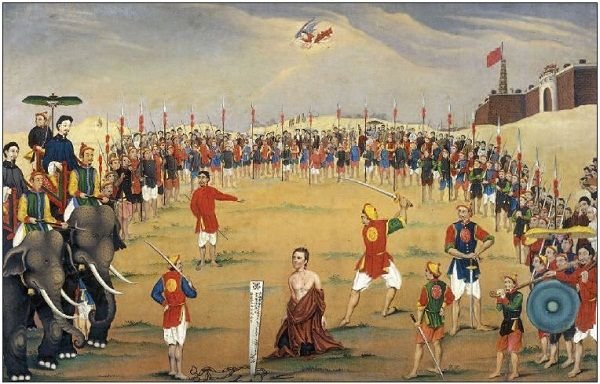 Cuộc hành hình giáo sĩ Augustin Schoeffler tại Sơn Tây vào năm 1851 vì tội cải đạo cho dân chúng. Ảnh: akg-images/Amelot.