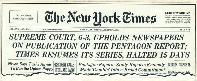New York Times loan báo kết quả phiên tòa. Ảnh: nyt.com.